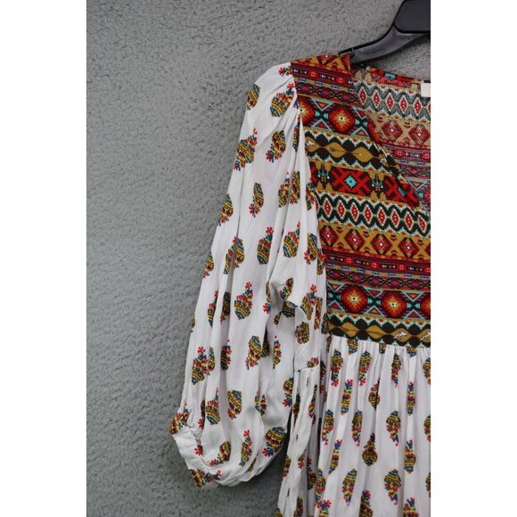 Umgee Dolman Sleeve V Neck Mini Dress/Tunic-Size Small-BOHO-Southwestern - Picture 3 of 9